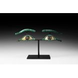 Egyptian Bronze and Glass Mummy Eyes