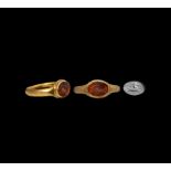 Roman Gold Ring with Capricorn Gemstone