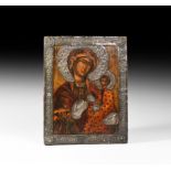 Greek Icon of Hodigitria of God with Basma