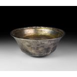 Greek Hellenistic Inscribed Gilt Silver Wine Cup