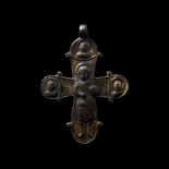 Byzantine Silver-Gilt Cross with Saint George