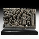 Gandharan Frieze with Buddha and Worshippers