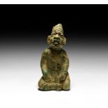 Mesoamerican Olmec Jadeite Seated Figure