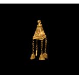 Roman Gold Pyramidal Bell Pendant