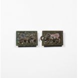 Chinese Ordos Bull Plaque Pair