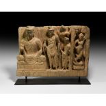 Gandharan Panel with Buddha and Disciples