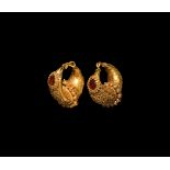 Roman Gold Boat-Shaped Earring Pair