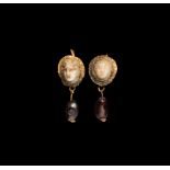 Roman Gold Earrings with Cameos