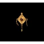 Roman Gold Pendant with Gemstones