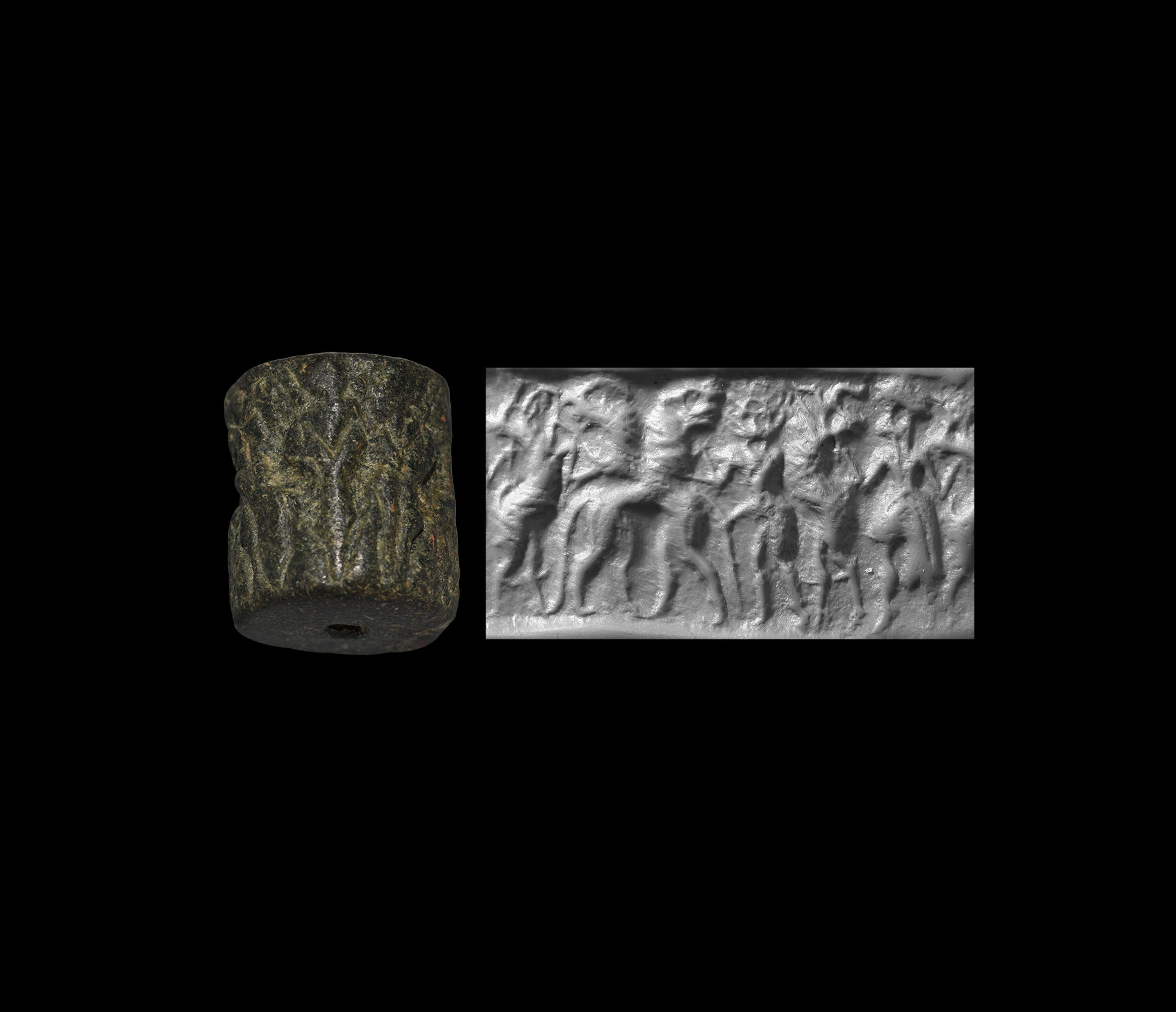 Early Dynastic II Cylinder Seal with Contest Scene