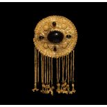 Large Sarmatian Gold Brooch with Pendants