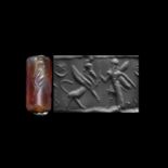 Assyrian Cylinder Seal with Combat Scene
