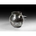 Greek Hellenistic Silver Fluted Wine Cup
