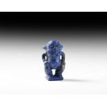 Egyptian Lapis Lazuli Squatting Bes