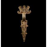 Large Visigothic Bow Brooch with Radiate Bird Heads