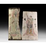 Painted Panels with a Musician and Bodhisattva