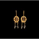 Roman Gold Earrings with Drops