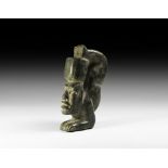 Olmec Jadeite Figure of a Contortionist or Acrobat