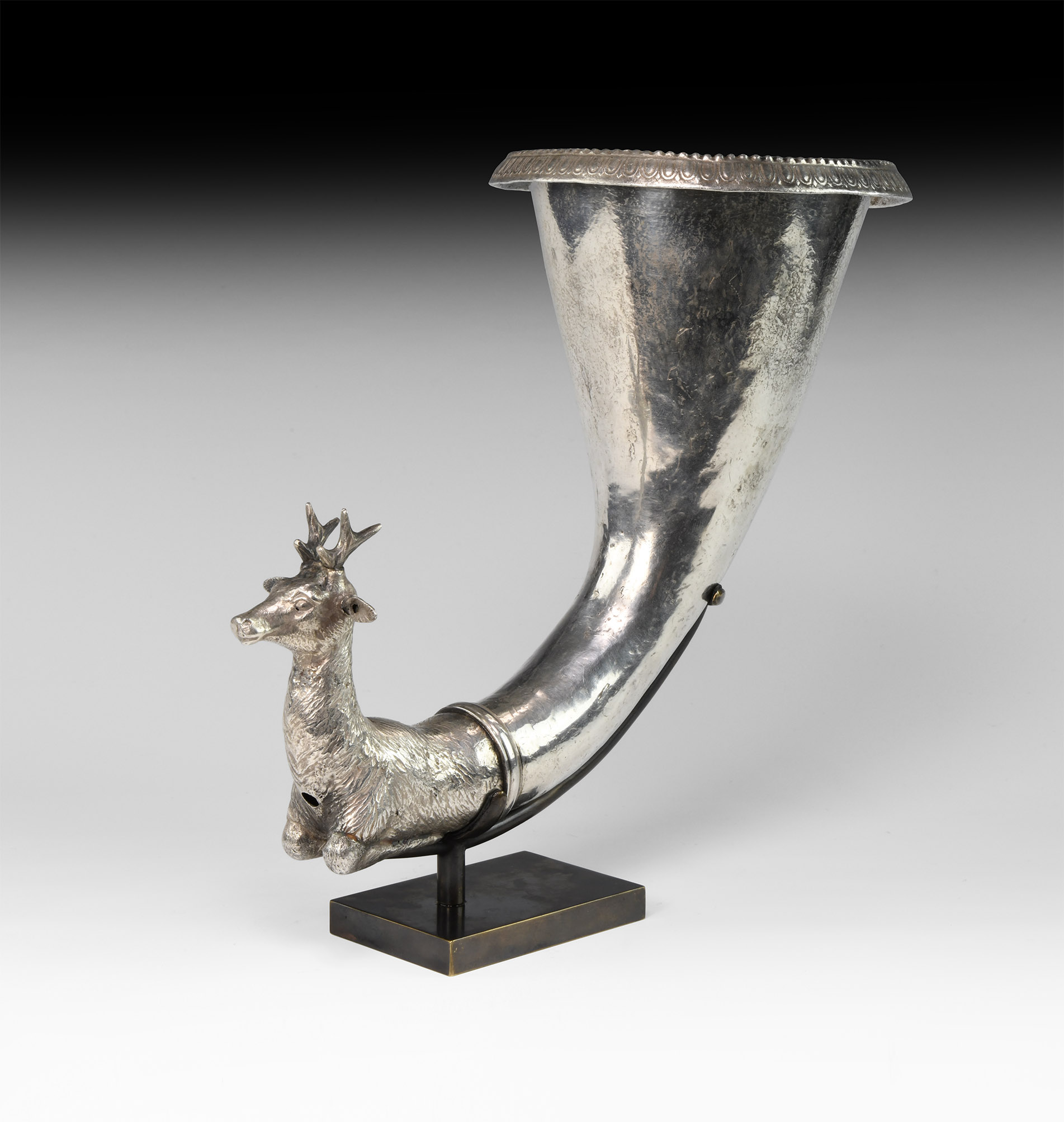 Hellenistic Silver Rhyton with Deer Protome