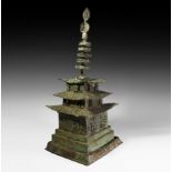 Large Chinese Tang 'Pagoda' Reliquary Stupa