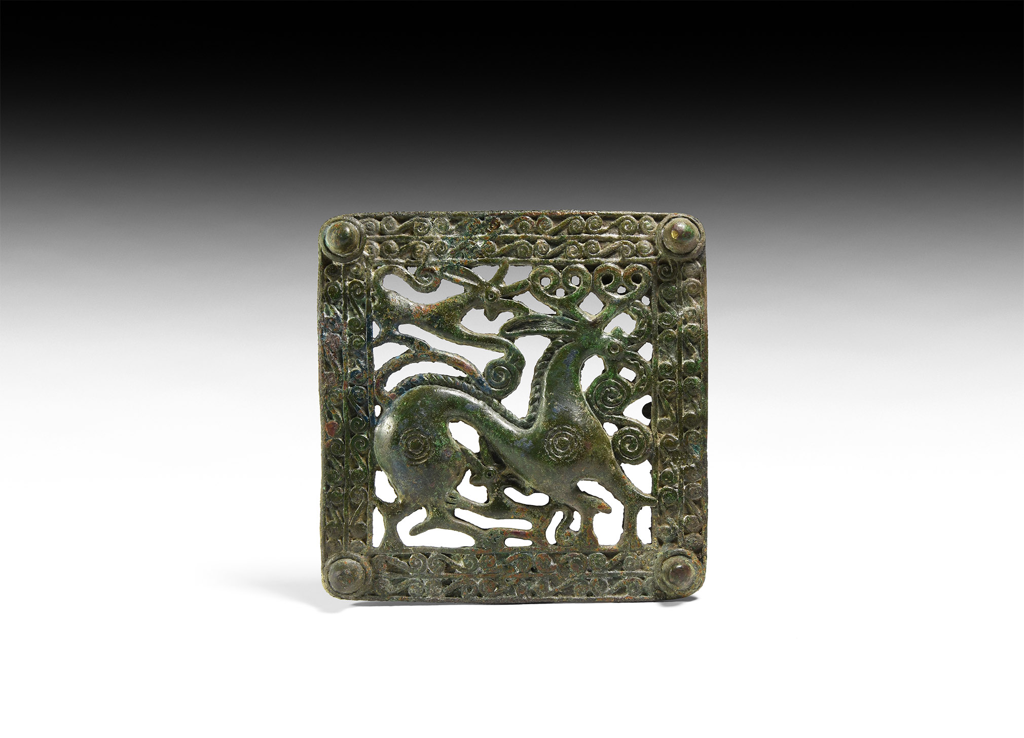 Large Caucasian Buckle with Three Stags