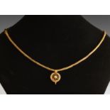 Roman Gold Necklace with Sun Whorl Pendant