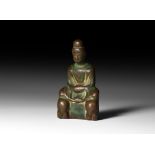 Chinese Wei Seated Buddha Shakyamuni in Meditation on Elephant Throne