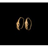 Hellenistic Gold Eros Earring Pair