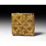 Medieval Floor Tile with Interlaced Design