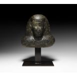 Egyptian Diorite Bust of a Dignitary