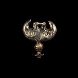 Achaemenid Gold Inlaid Silver Birds Pendant