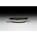 Sassanian Silver Boat-Shaped Dish