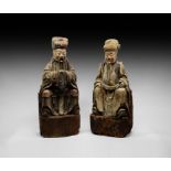 Large Chinese Ming Figures of Dignitaries