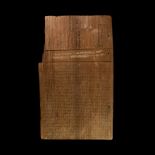 Large Roman Inked Wooden Sales Contract Tablet for Land Bought by a Pomponius Valerianus