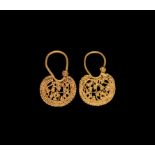 Byzantine Gold Fretwork Earrings