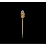 Achaemenid Gold Pin with Chalcedony Gemstone