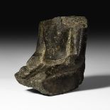 Egyptian Black Granite Statue Fragment