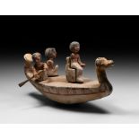 Egyptian Model Boat with Oarsmen