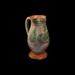 Medieval Majolica Boccale Jug with Harpy
