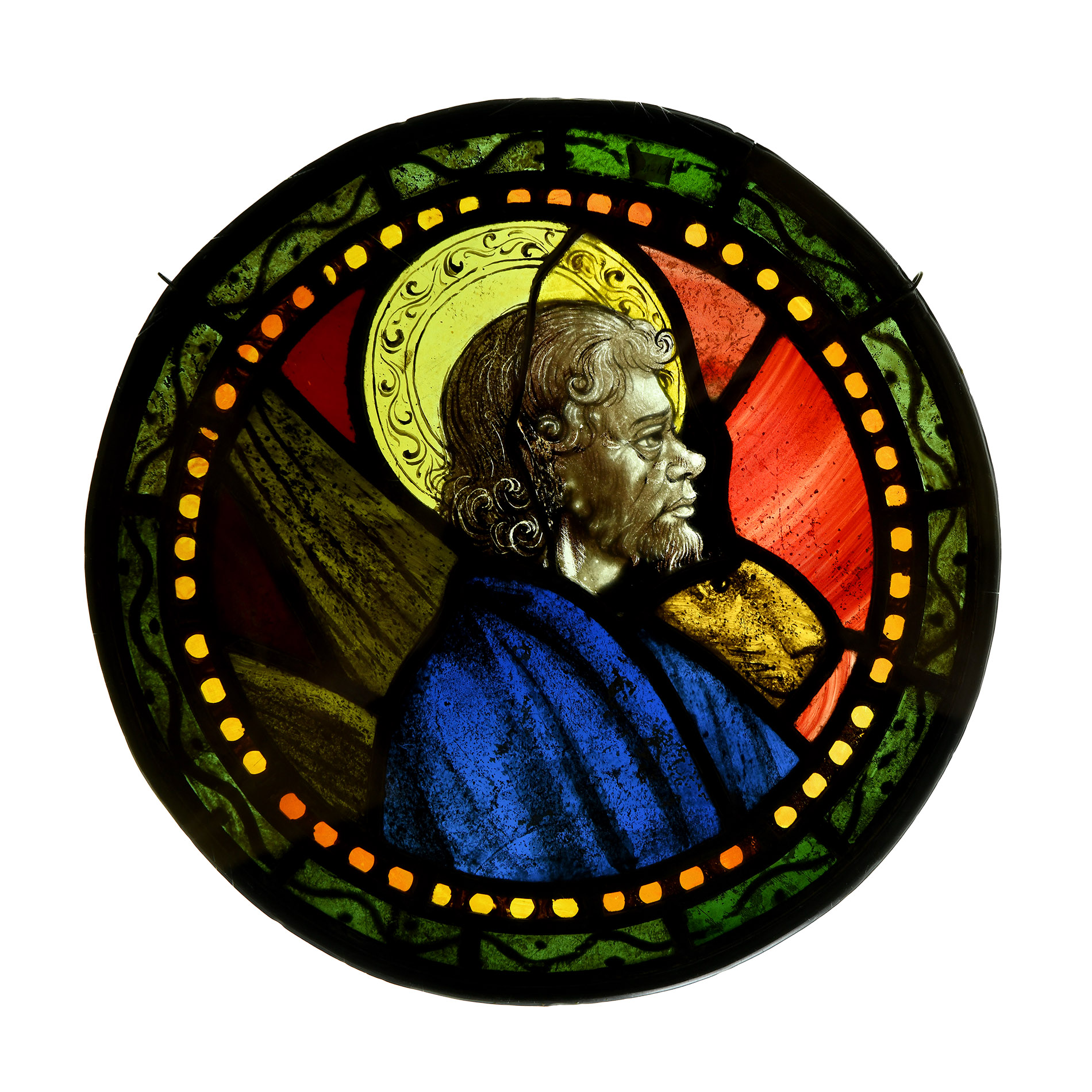 Medieval Stained Glass Window of an Apostle