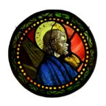 Medieval Stained Glass Window of an Apostle