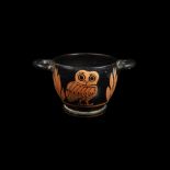 Greek Red-figure Glaux Skyphos