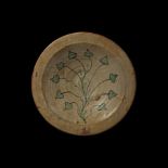 Medieval Majolica Dish with Floral Motifs