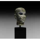 Neo-Sumerian Lapis Lazuli Head of a Nobleman