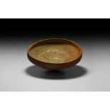 Large Byzantine Sgraffito Ware Bowl with Bunch of Grapes