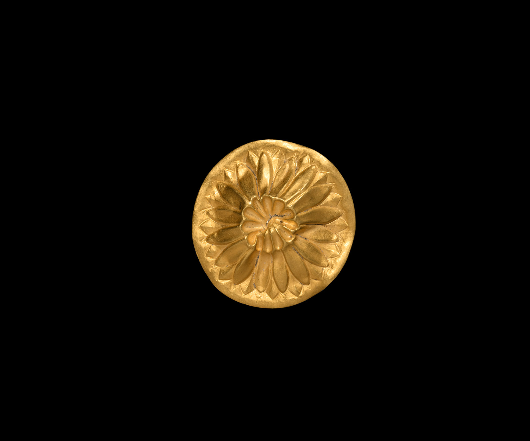Hellenistic Gold Floral Strap Mount