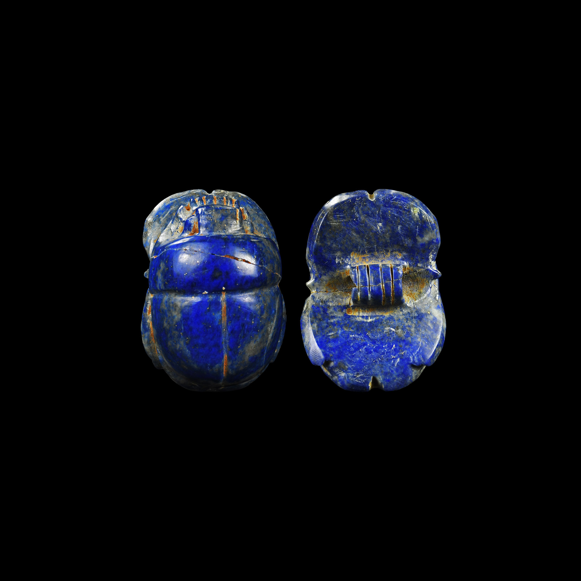 Egyptian Lapis Lazuli Funerary Scarab - Image 2 of 2