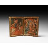 Ethiopian Portable Icon of the Virgin and Child with Angels