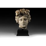 Monumental Roman Marble Head of Apollo Giustiniani