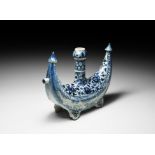 Islamic Blue and White Pilgrim Flask